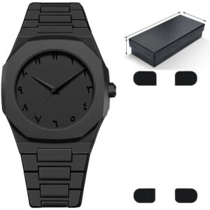 Sleek Matte Black Custom Wristwatch