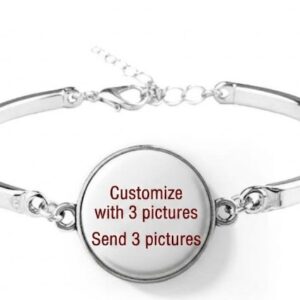 Silver Chain Photo Charm Bracelet